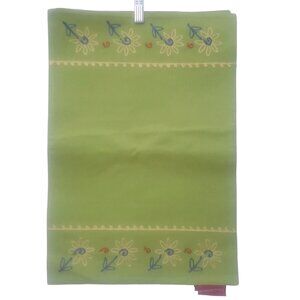 Gloria Vanderbilt Home Table Mats Set of 4 Embroidered Floral Green Cotton Mats